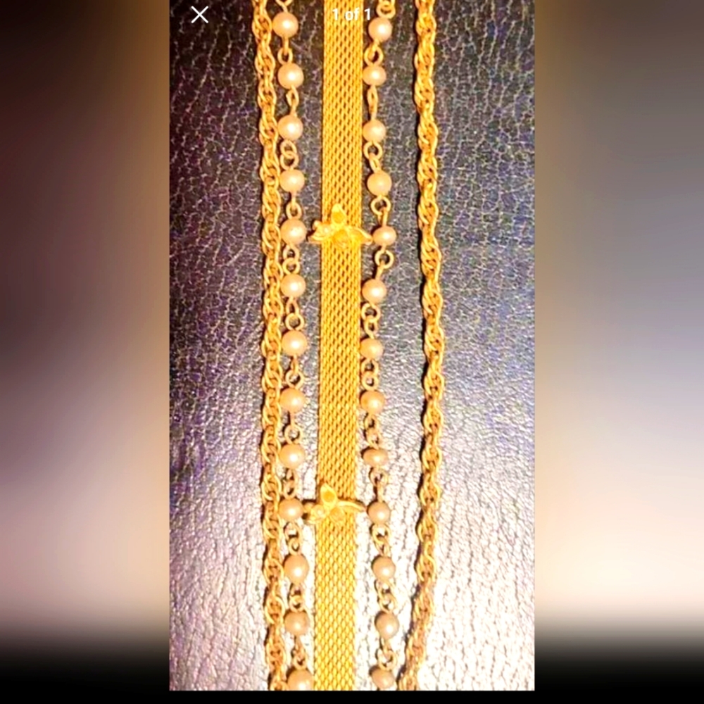 Vintage and Antique perfect condition Pearl and Goldette and Angel  bracelet